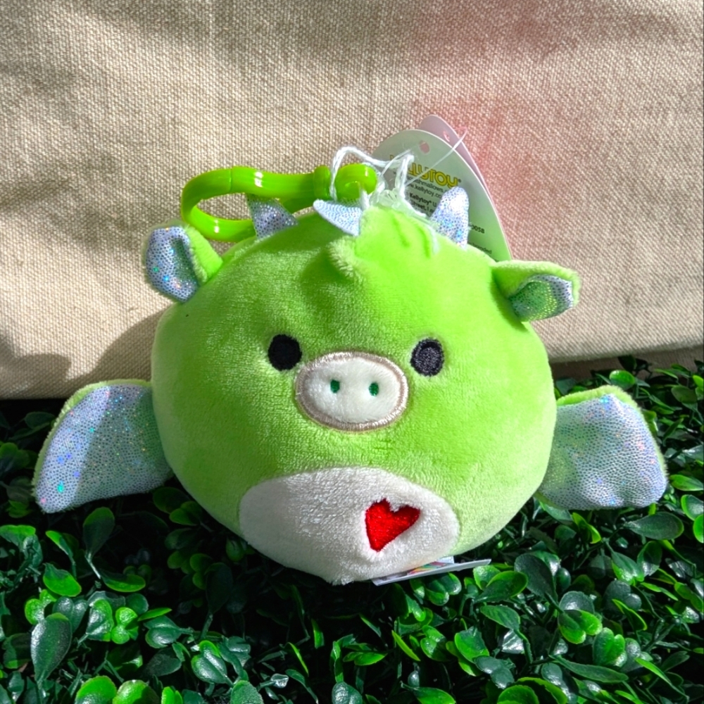 🆕 NWT - Squishmallows Desmund the Dragon Clip-On | Kellytoy Plush Keychain - Picture 2 of 8
